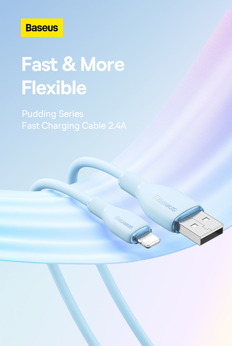 Mô tả Dây cáp sạc nhanh BASEUS Pudding Series 2.4A thích hợp cho Phone - 1