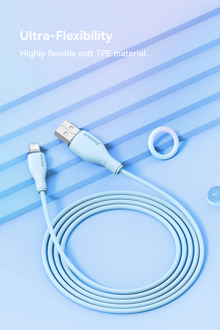 Mô tả Dây cáp sạc nhanh BASEUS Pudding Series 2.4A thích hợp cho Phone - 3