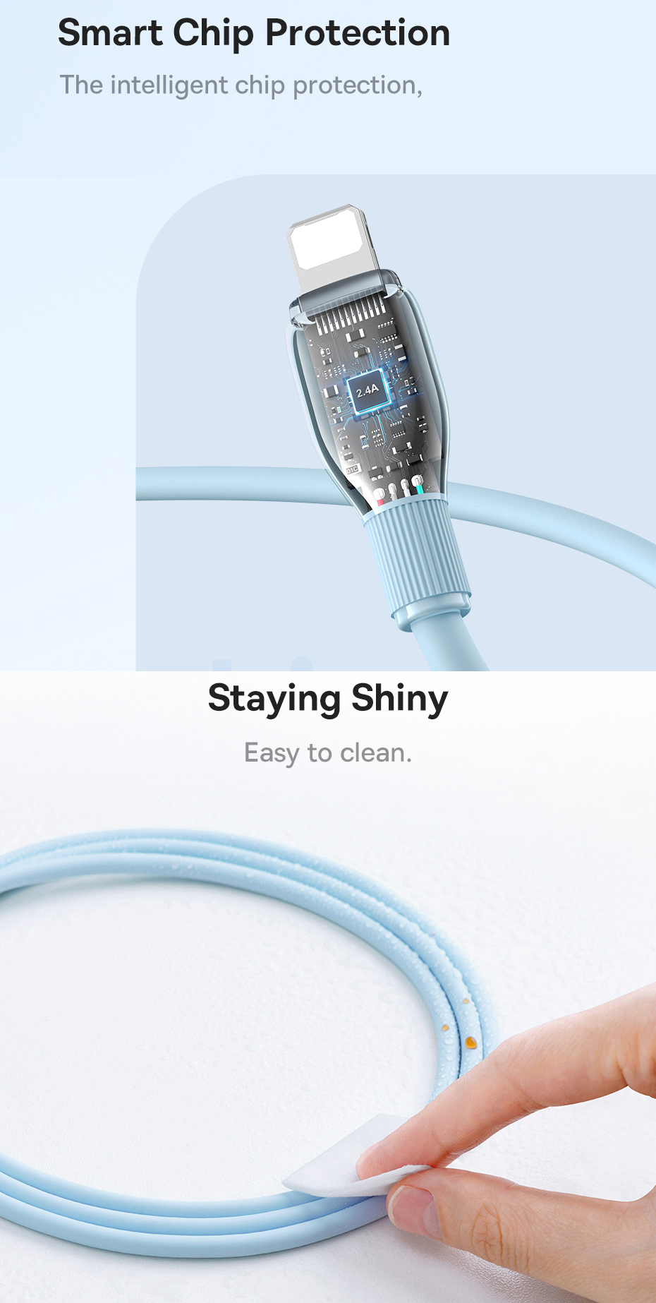 Mô tả Dây cáp sạc nhanh BASEUS Pudding Series 2.4A thích hợp cho Phone - 7