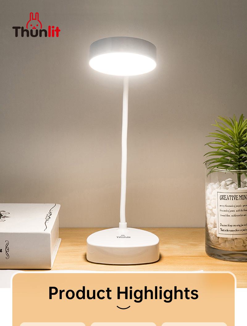 Mô tả Đèn bàn đọc sách Thunlit bóng LED có thể sạc lại 1500mAh với 3 nhiệt độ màu - 2