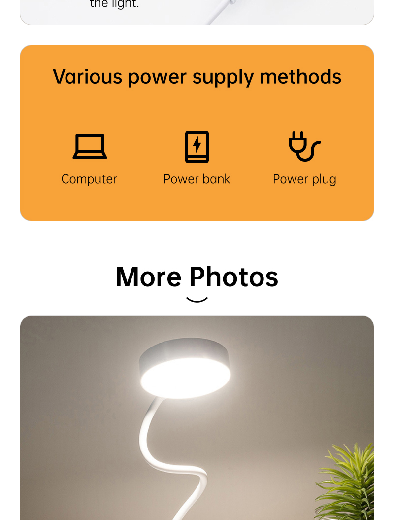 Mô tả Đèn bàn đọc sách Thunlit bóng LED có thể sạc lại 1500mAh với 3 nhiệt độ màu - 9