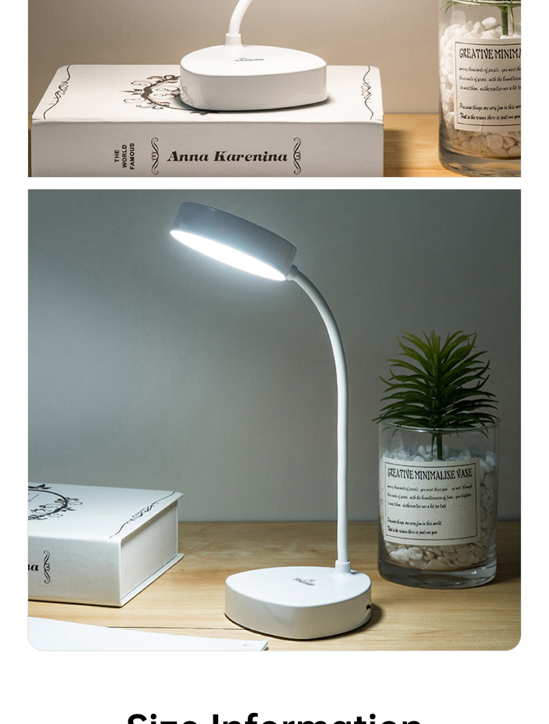 Mô tả Đèn bàn đọc sách Thunlit bóng LED có thể sạc lại 1500mAh với 3 nhiệt độ màu - 10