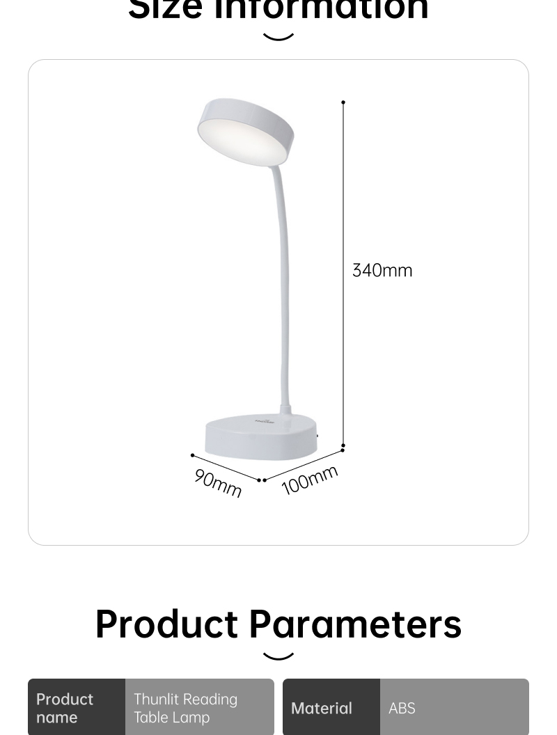 Mô tả Đèn bàn đọc sách Thunlit bóng LED có thể sạc lại 1500mAh với 3 nhiệt độ màu - 11