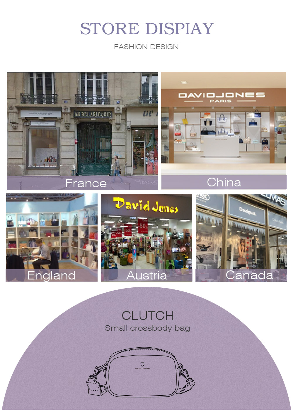 Mô tả David Jones Paris 2025 Xuân Hè Bộ Sưu Tập Mới Thiết Kế Nữ Cứng Đeo Vai Túi Phù Hợp Với Màu Kim Loại Da pu Nữ Mềm Mại Và Mềm Mại - 2