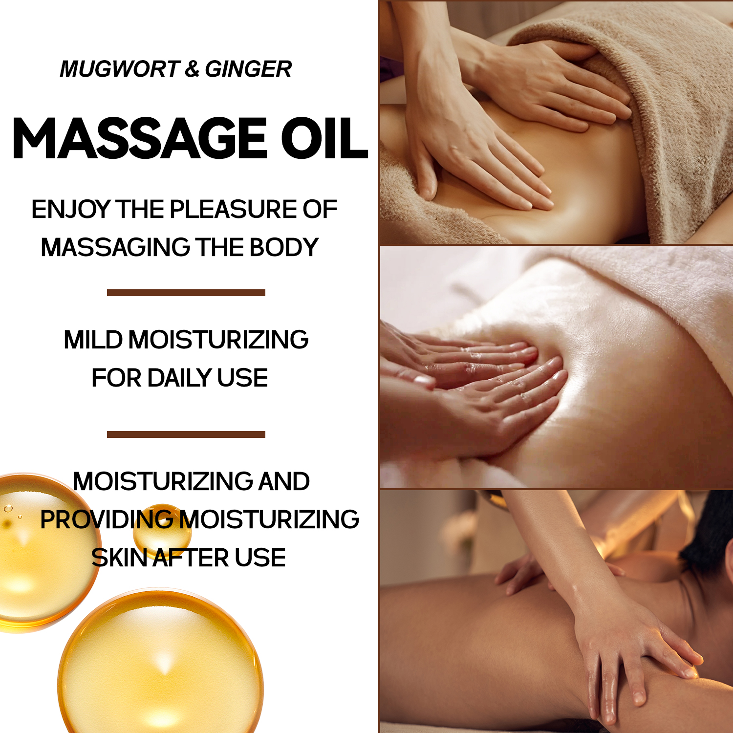 Mô tả Dầu Massage gừng ngải cứu tự nhiên RUOALL 300ml, Giảm đau cơ bắp, Thúc đẩy tuần hoàn máu - 8