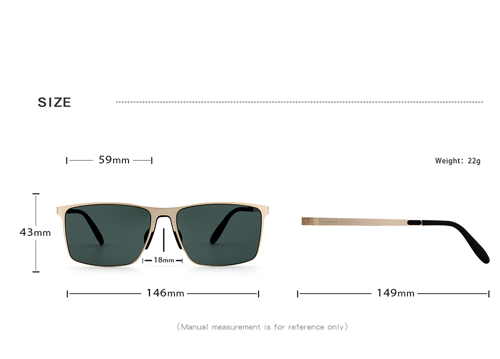 Mô tả Kính râm phân cực Nylon độ phân cực cao bằng thép không gỉ vuông VEITHDIA dành cho nam có khả năng chống tia cực tím Thích hợp cho ngoài trời V812 - 5