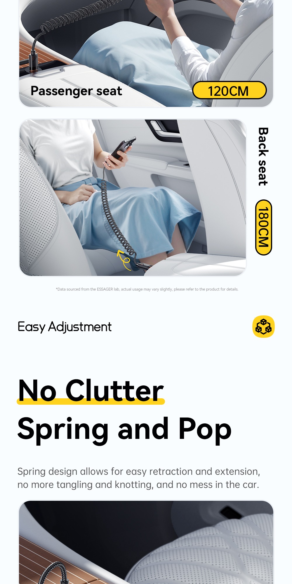 Cáp sạc lò xo ESSAGER 60W / 100W Type C Type C sang Type C phù hợp cho Samsung Xiaomi – ảnh mô tả chi tiết 5