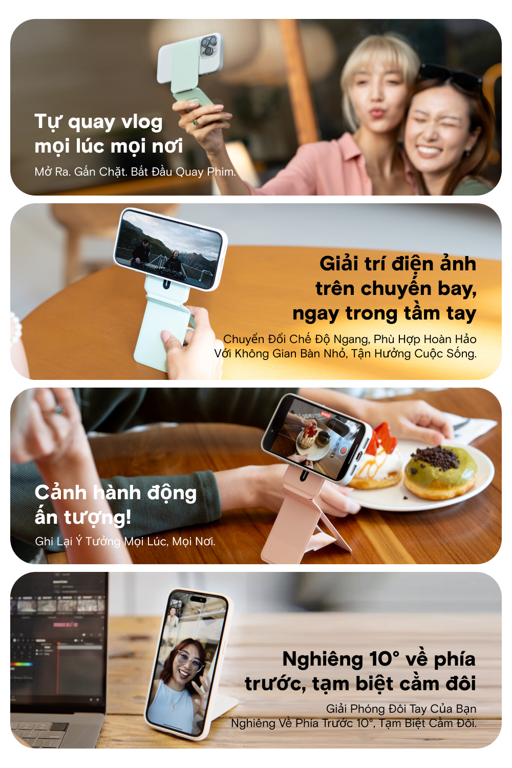 Mô tả MOFT Snap Invisible Phone Tripod Stand MOVAS™ (Magnetic Compatible) giá đỡ ba chân MOFT có nam châm gắn điện thoại - 4