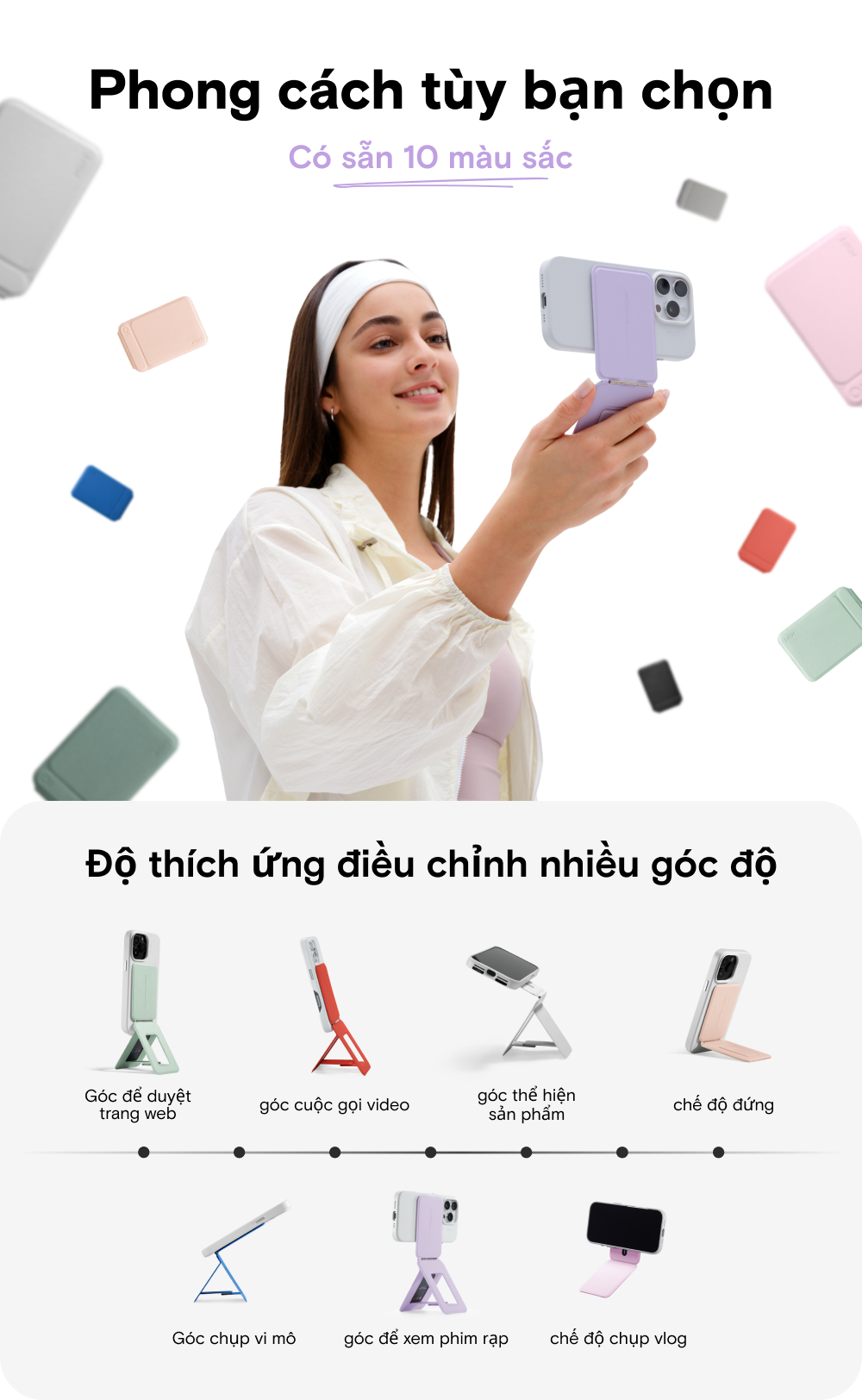 Mô tả MOFT Snap Invisible Phone Tripod Stand MOVAS™ (Magnetic Compatible) giá đỡ ba chân MOFT có nam châm gắn điện thoại - 5