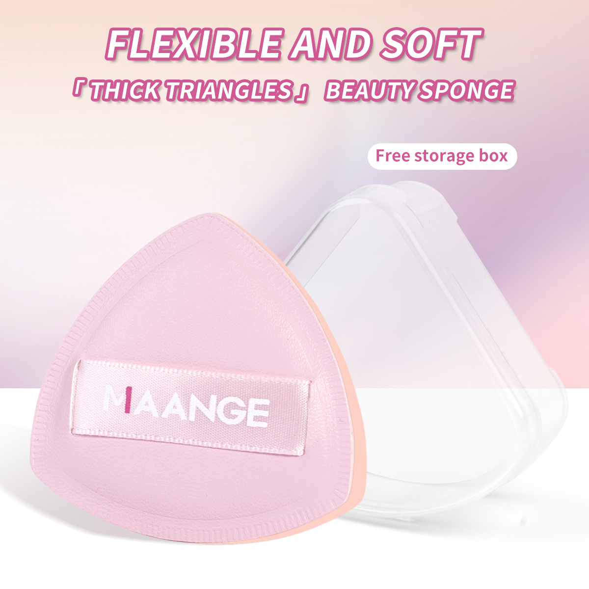 Mô tả Mút Tán Kem Nền MAANGE sử dụng ướt và khô đa năng với hộp đựng 51144 - 1