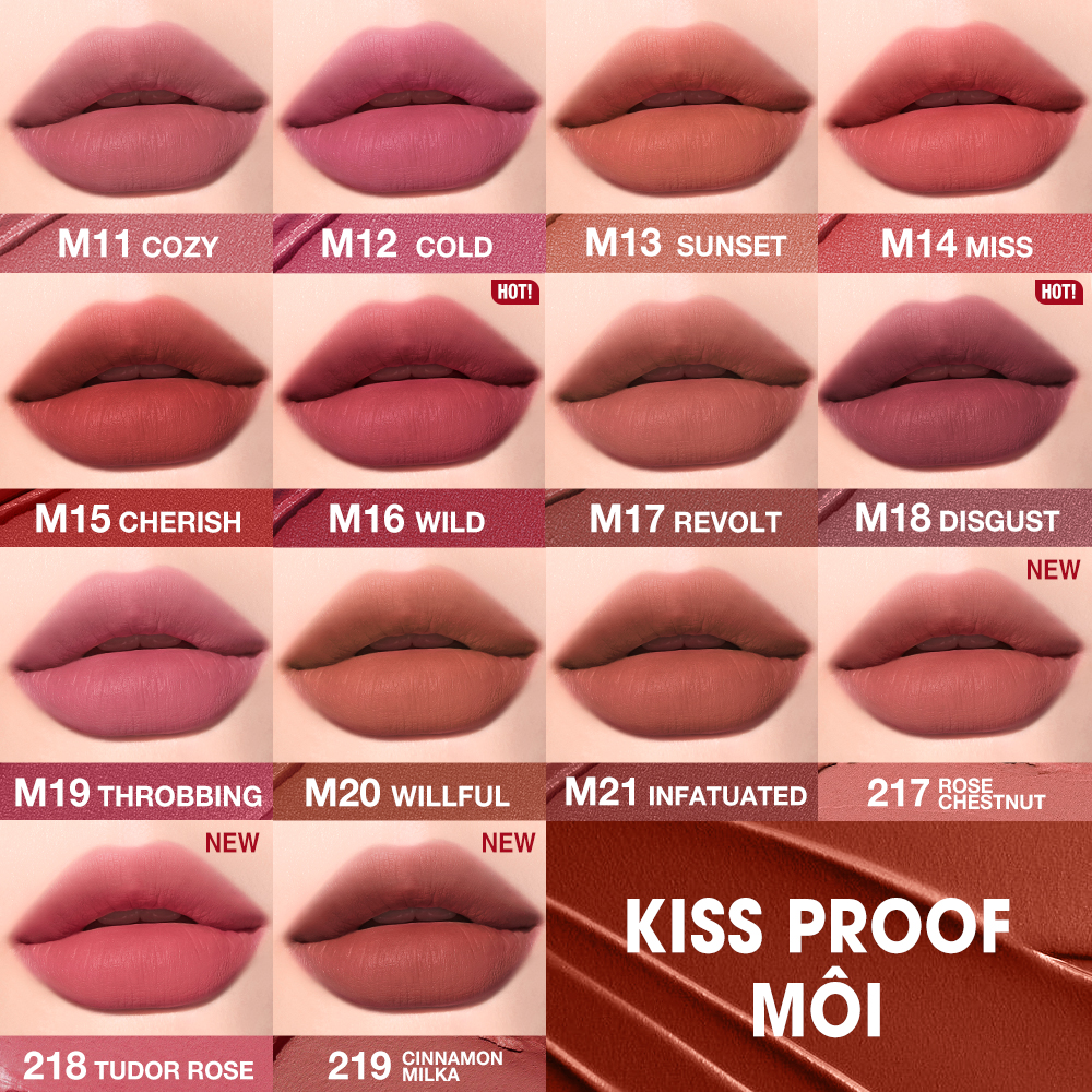 Mô tả O.two.o 14 Màu Matte Lipstick Khóa Màu Lâu Dài Mịn Glide Họa Tiết Nhung Sắc Tố Cao Cả Ngày Mặc Nhẹ Thoải Mái Màu Đậm - 6