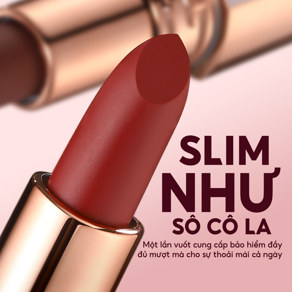 Mô tả O.two.o 14 Màu Matte Lipstick Khóa Màu Lâu Dài Mịn Glide Họa Tiết Nhung Sắc Tố Cao Cả Ngày Mặc Nhẹ Thoải Mái Màu Đậm - 2
