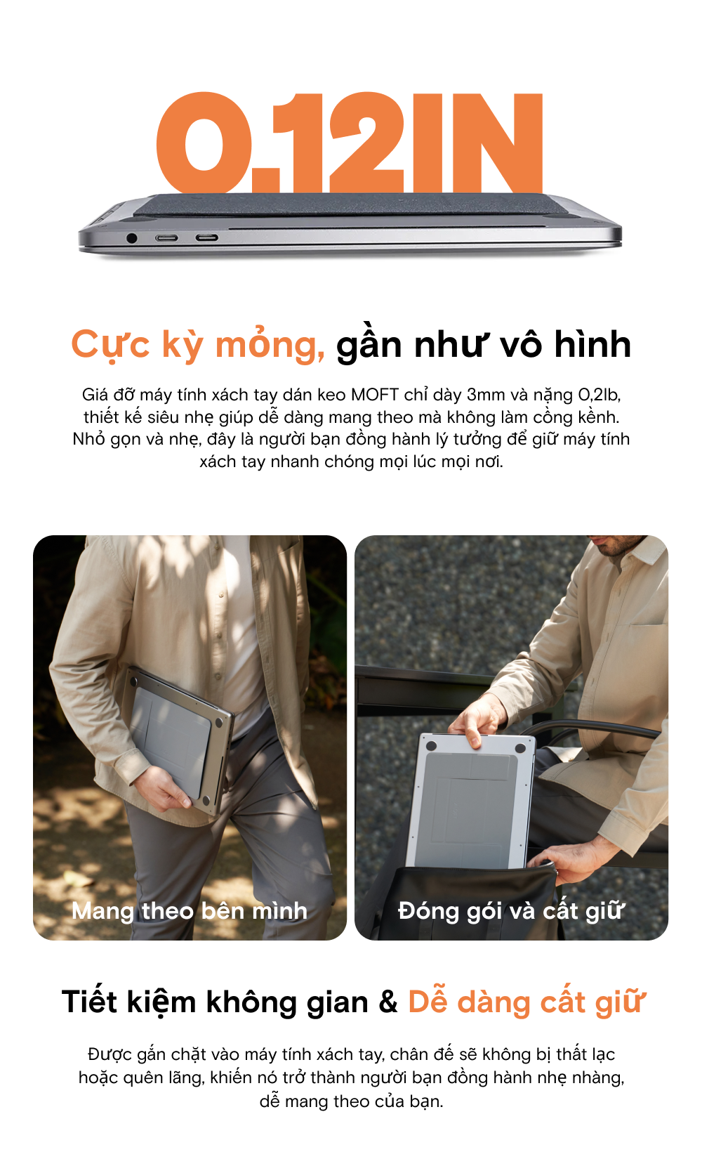 MOFT Adhesive Laptop Stand - Góc nhìn 3