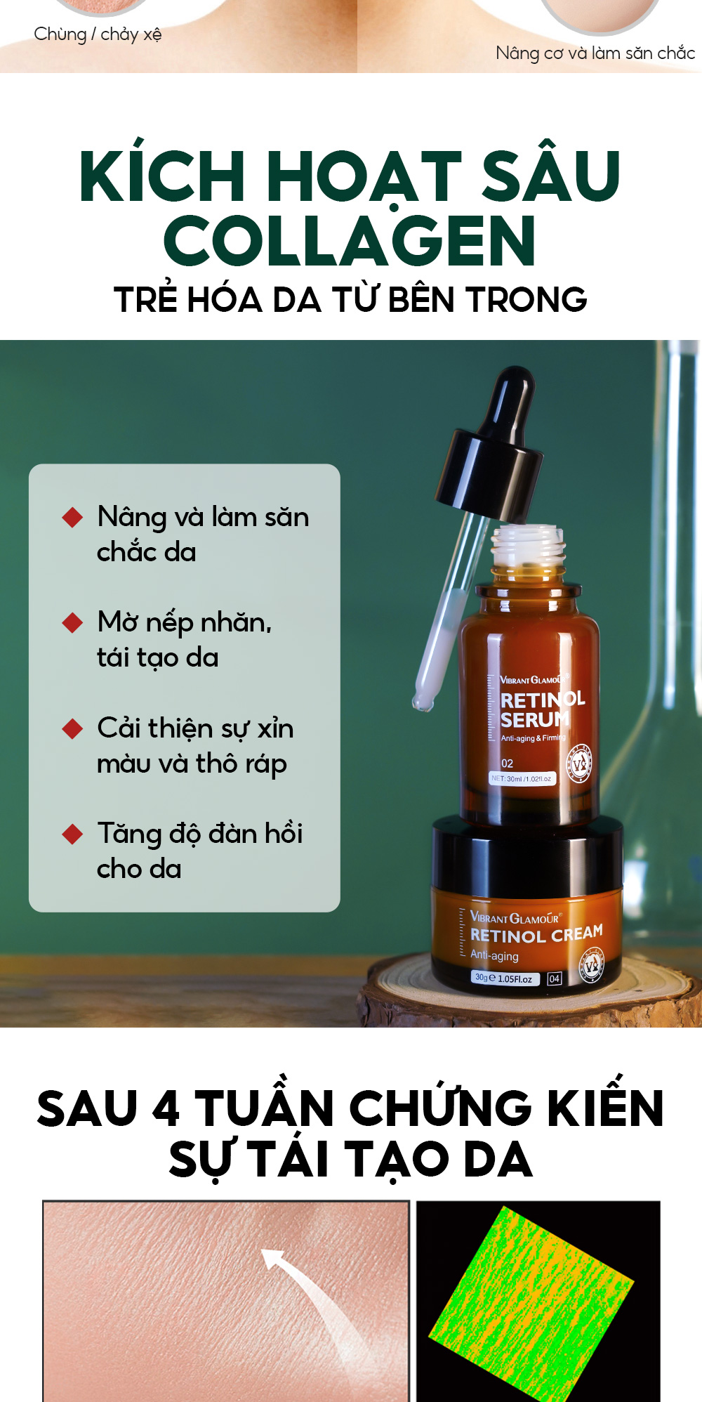 Công dụng Tinh Chất VIBRANT GLAMOUR Retinol