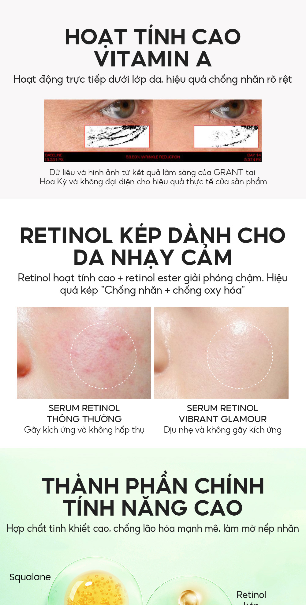 Vibrant Glamour Retinol giảm nếp nhăn