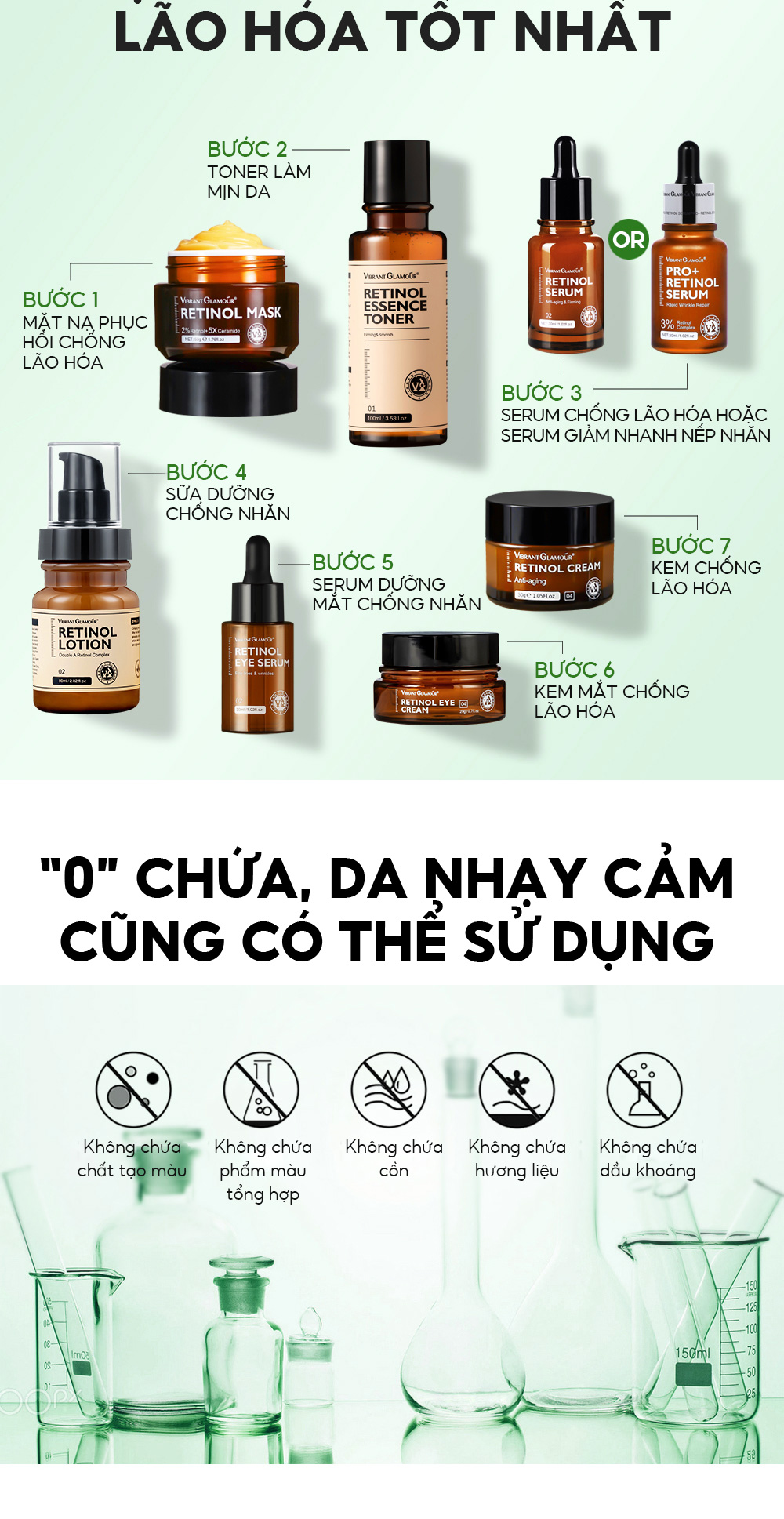 Mô tả Kem Dưỡng Gấp Đôi Retinol VIBRANT GLAMOUR Chống lão hóa  Giảm nếp nhăn Làm sáng vết thâm Săn chắc da 30g - 10