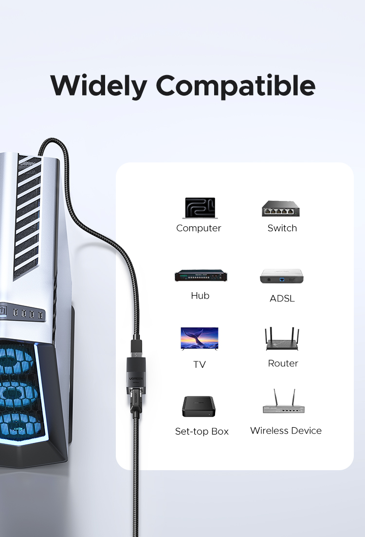 Đầu nối Ethernet RJ45 UGREEN 10Gbps cho Cat 8 / 7 / 6A / 6 / 5E / 5 Cáp ...
