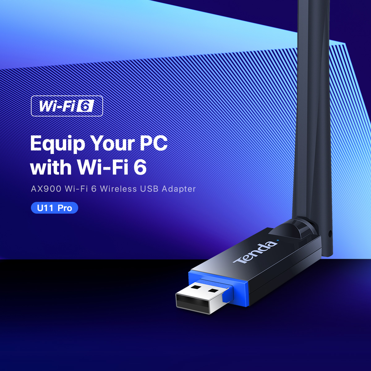 Mô tả Bộ chuyển đổi USB WiFi Tenda U11 Pro AX900 Thẻ tín hiệu WiFi Băng tần kép Ăng-ten 6dBi cho PC Laptop - 1