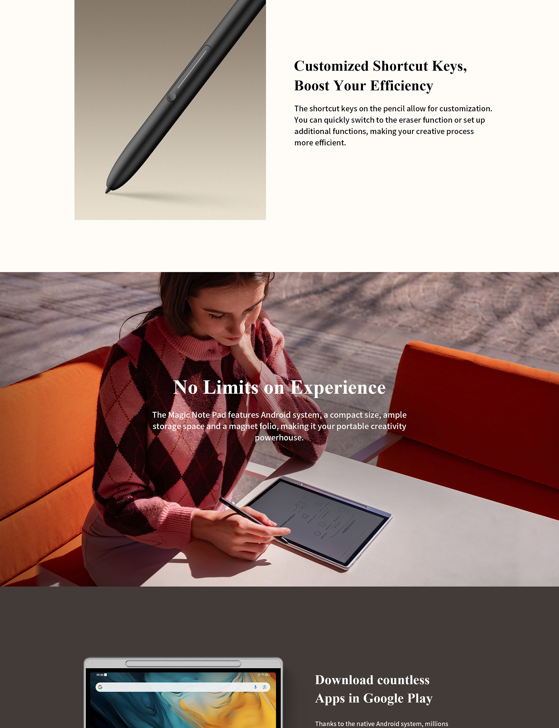 Sổ tay điện tử Máy đọc sách XPPen Magic Note Pad 10,95inch Bảng ghi chú ...