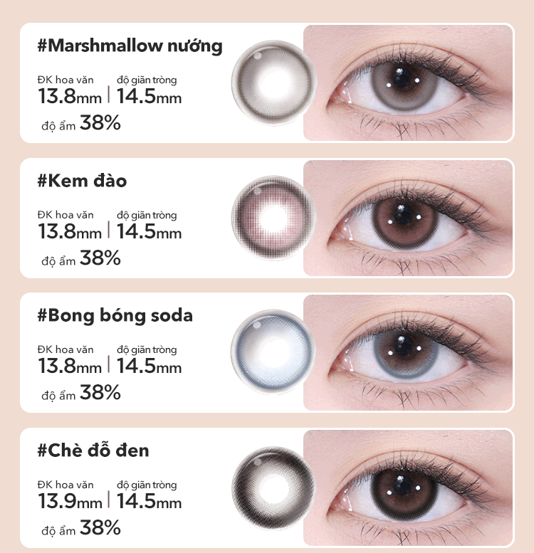 Mô tả Kính áp tròng 6 tháng moody màu nâu/đen tự nhiên, có độ cận 0-7, độ giãn tròng 14.0 – 14.5mm - 3