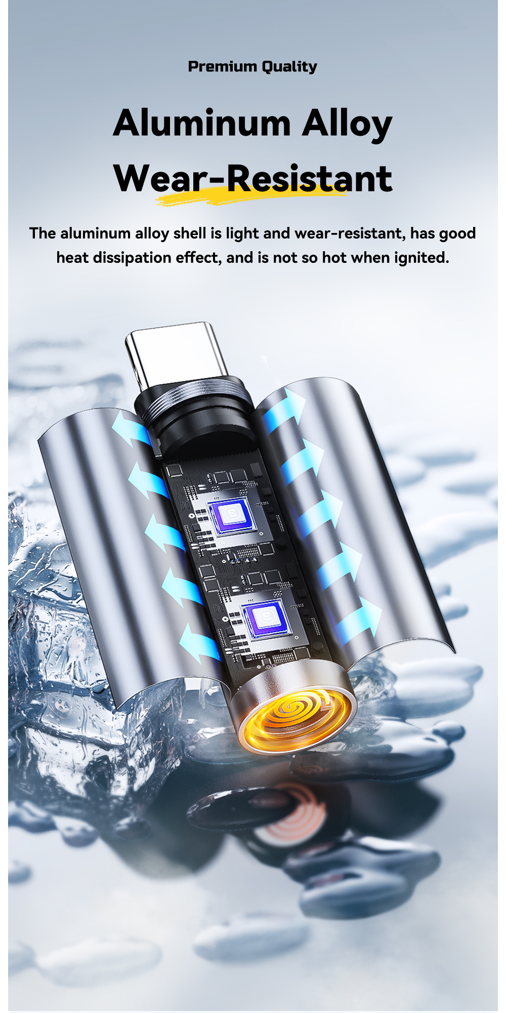 Mô tả Bật lửa thuốc lá điện Essager Mini Type-C Thích hợp cho điện thoại di động powebank - 8