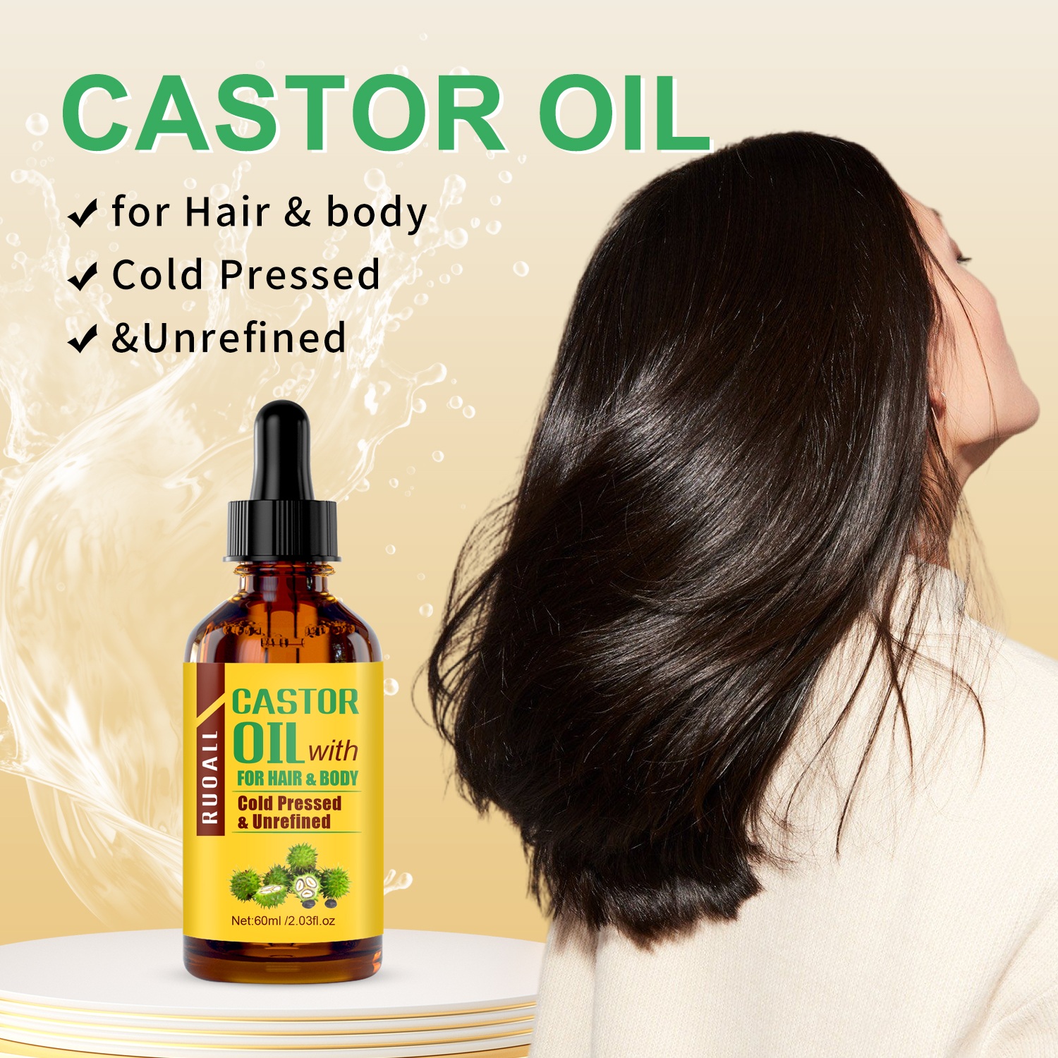 Mô tả Dầu thầu dầu ép lạnh đa năng tự nhiên 60ml- Nuôi dưỡng sâu và sửa chữa hư tổn cho tóc, da - 2