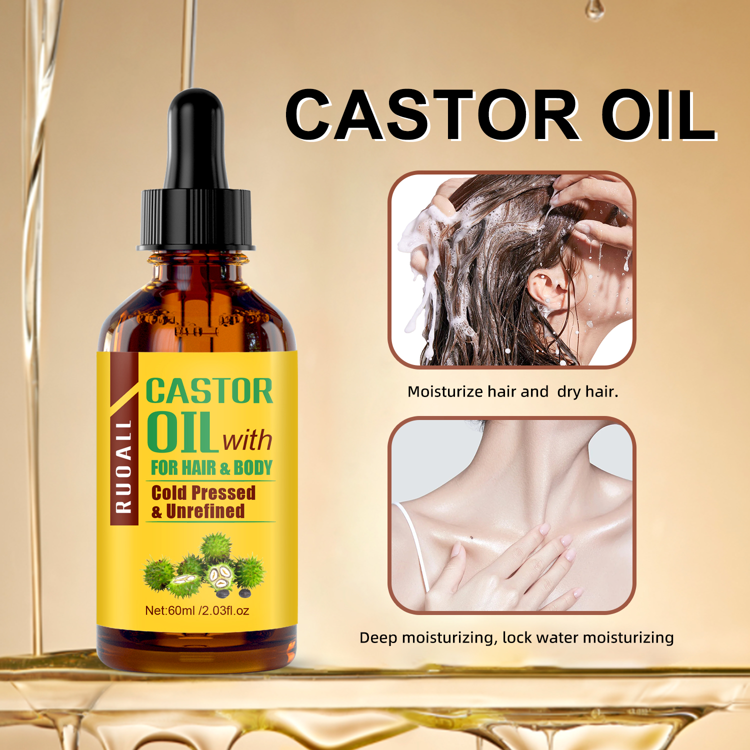 Mô tả Dầu thầu dầu ép lạnh đa năng tự nhiên 60ml- Nuôi dưỡng sâu và sửa chữa hư tổn cho tóc, da - 5