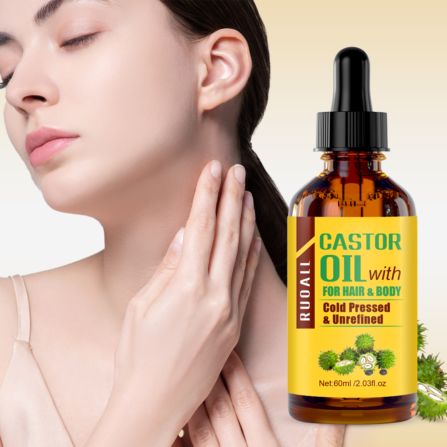 Mô tả Dầu thầu dầu ép lạnh đa năng tự nhiên 60ml- Nuôi dưỡng sâu và sửa chữa hư tổn cho tóc, da - 1