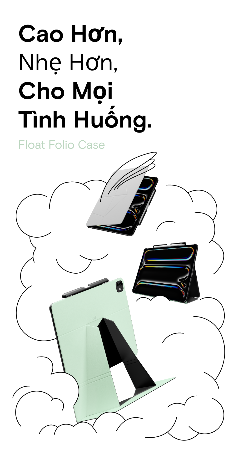 Mô tả Ốp điện thoại Folio phao MOFT cho iPad Air thế hệ thứ 6 11 '' M2 2024 & Pro 13 M4 Folio Giá đỡ bút chì - 1