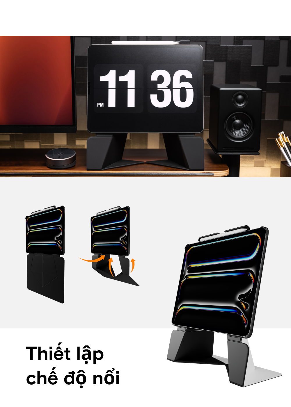 Mô tả Ốp điện thoại Folio phao MOFT cho iPad Air thế hệ thứ 6 11 '' M2 2024 & Pro 13 M4 Folio Giá đỡ bút chì - 6
