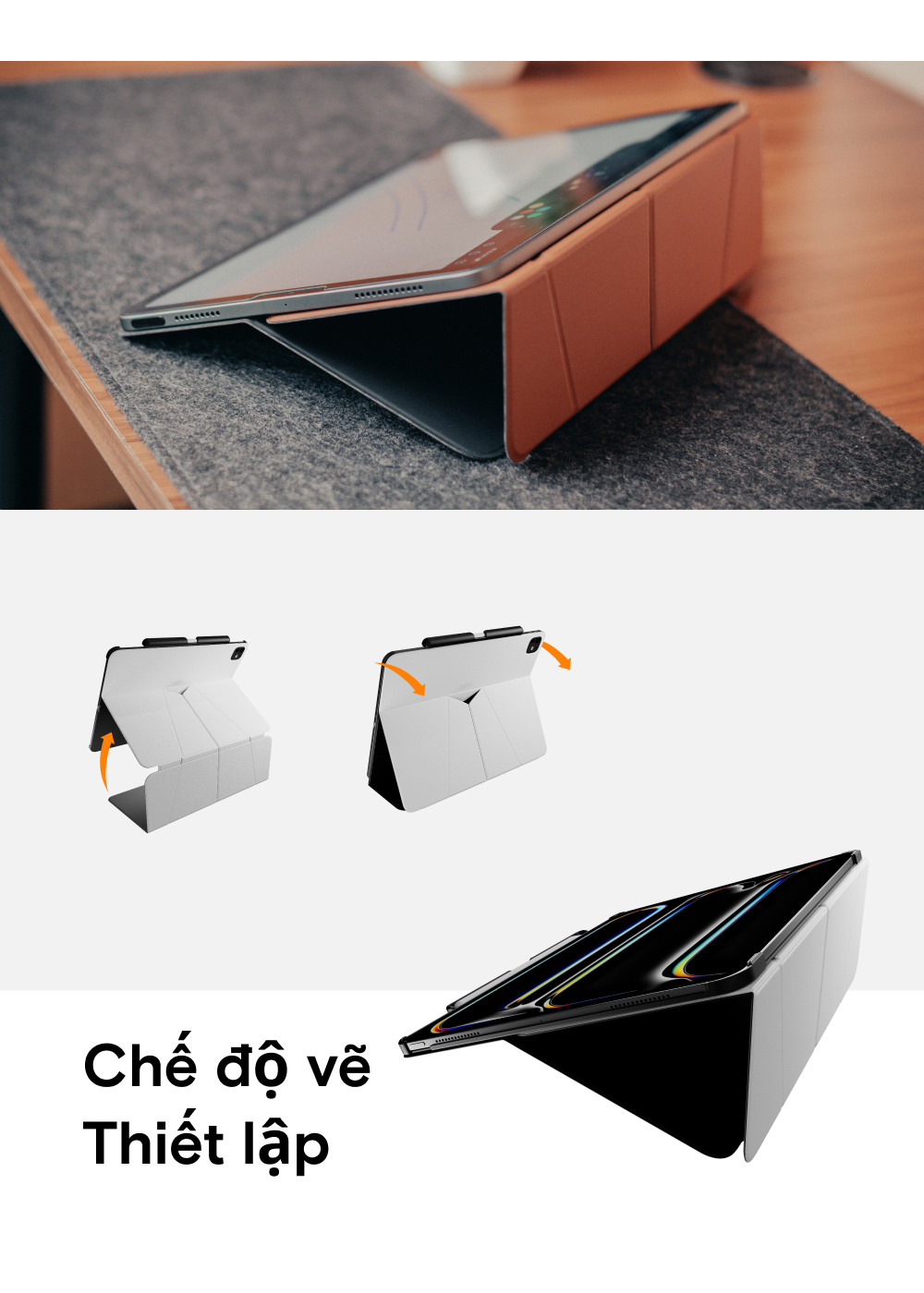 Mô tả Ốp điện thoại Folio phao MOFT cho iPad Air thế hệ thứ 6 11 '' M2 2024 & Pro 13 M4 Folio Giá đỡ bút chì - 8
