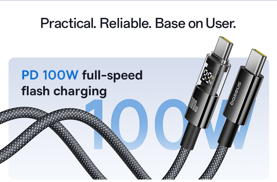 Mô tả Baseus Display 2 Cáp dữ liệu sạc nhanh USB-C sang USB-C 100W 1m / 2m - 2