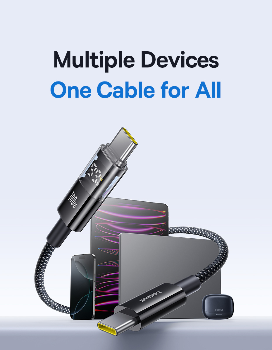 Mô tả Baseus Display 2 Cáp dữ liệu sạc nhanh USB-C sang USB-C 100W 1m / 2m - 11