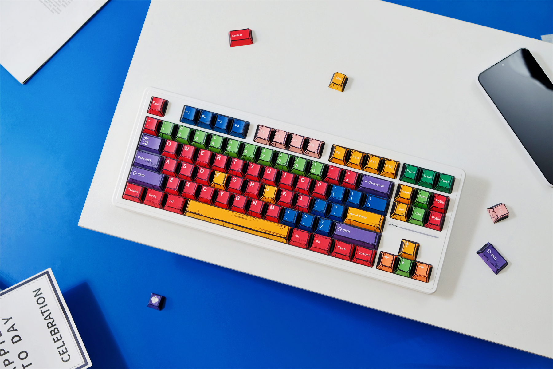 Handarbeit Comic Wind Keycaps PBT Dye-sub Cherry Profile Keycap Custom ...