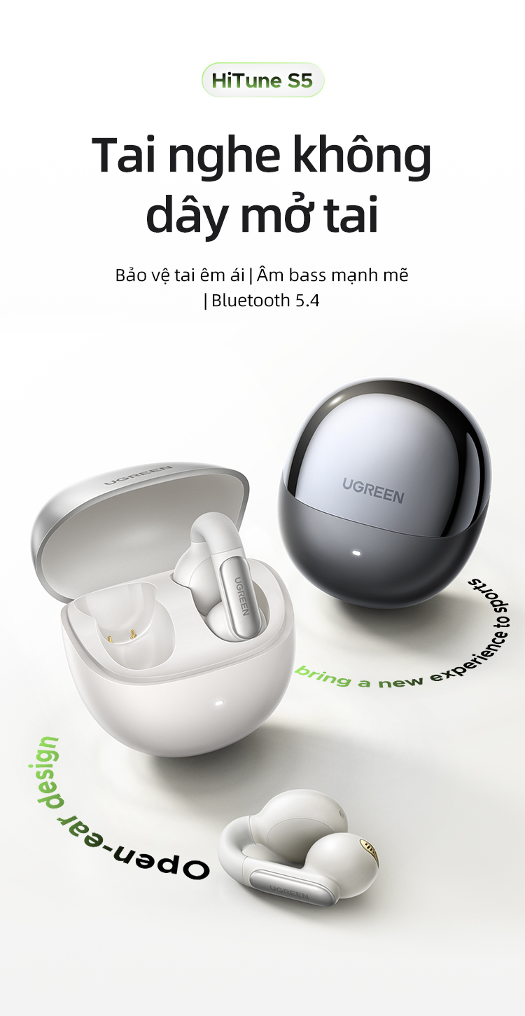Tai nghe Ugreen Bluetooth 5.4 chính hãng tại chube.vn - Thiết kế sang trọng