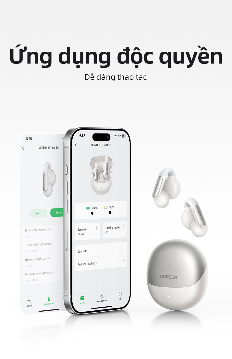 Cận cảnh phím điều khiển On-ear Tai nghe Ugreen chube.vn
