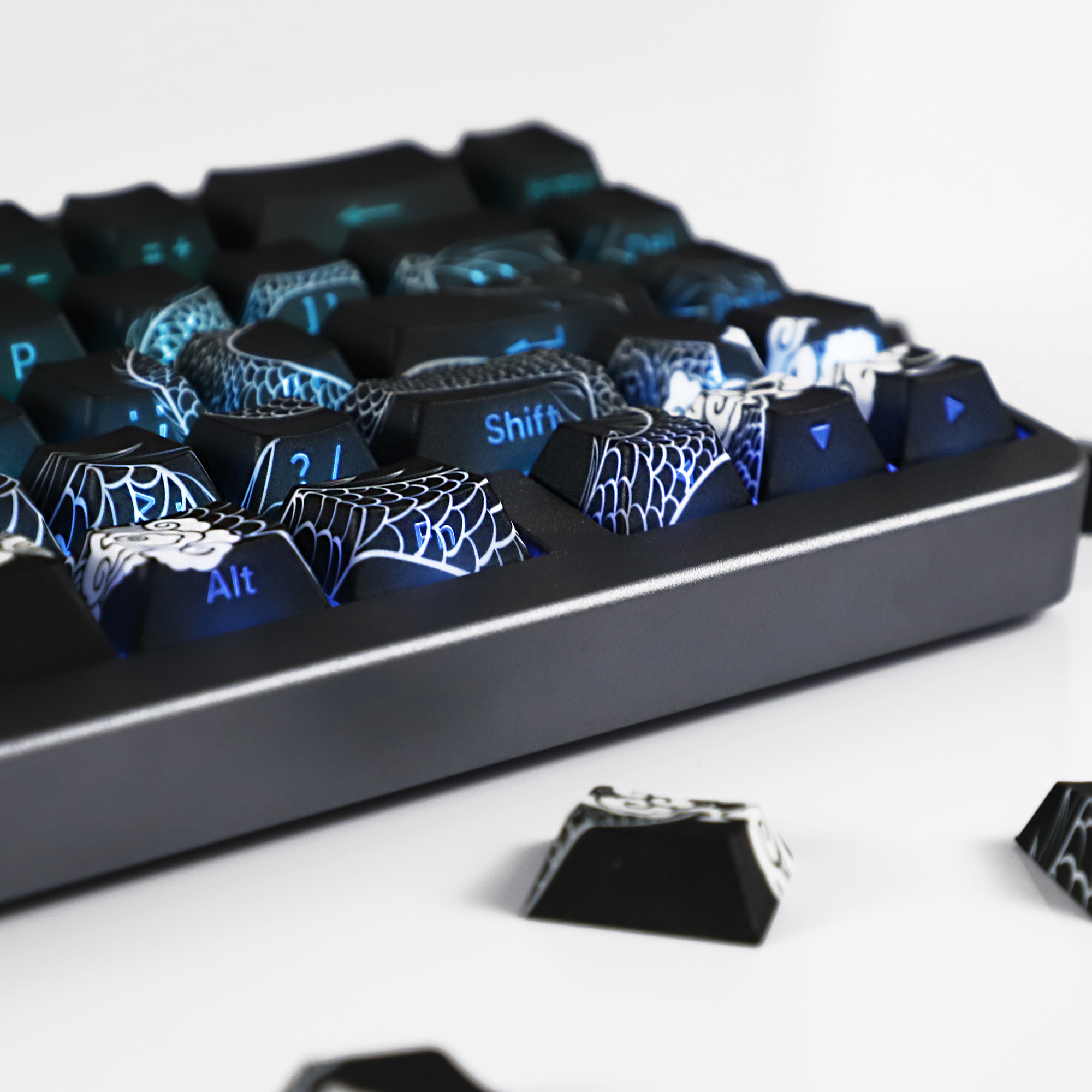 YMDK Trung Quốc Dragon Shadow Keycaps Side-lit PBT Dye Sub Cherry ...
