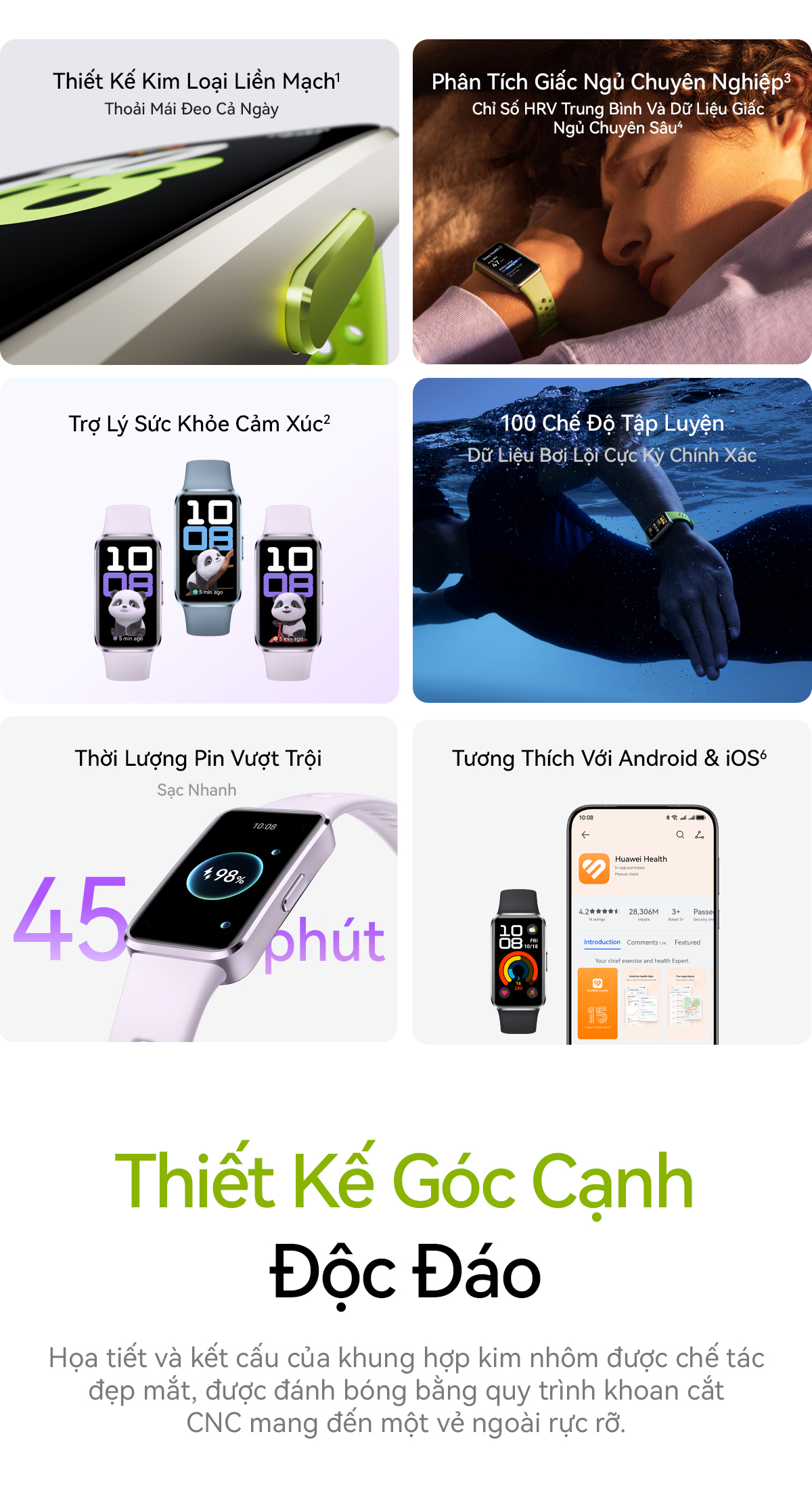 Mô tả Vòng Đeo Tay Thông Minh HUAWEI Band 10 Khung Hợp Kim Nhôm Tinh Tế | Phân Tích Giấc Ngủ Chuyên Nghiệp - 1