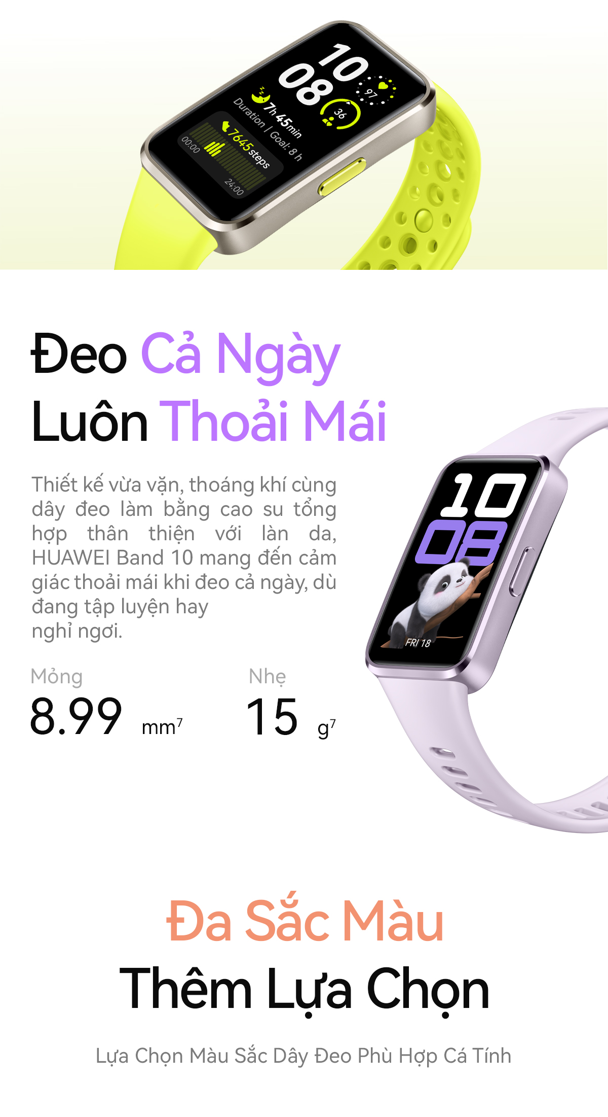 Mô tả Vòng Đeo Tay Thông Minh HUAWEI Band 10 Khung Hợp Kim Nhôm Tinh Tế | Phân Tích Giấc Ngủ Chuyên Nghiệp - 2