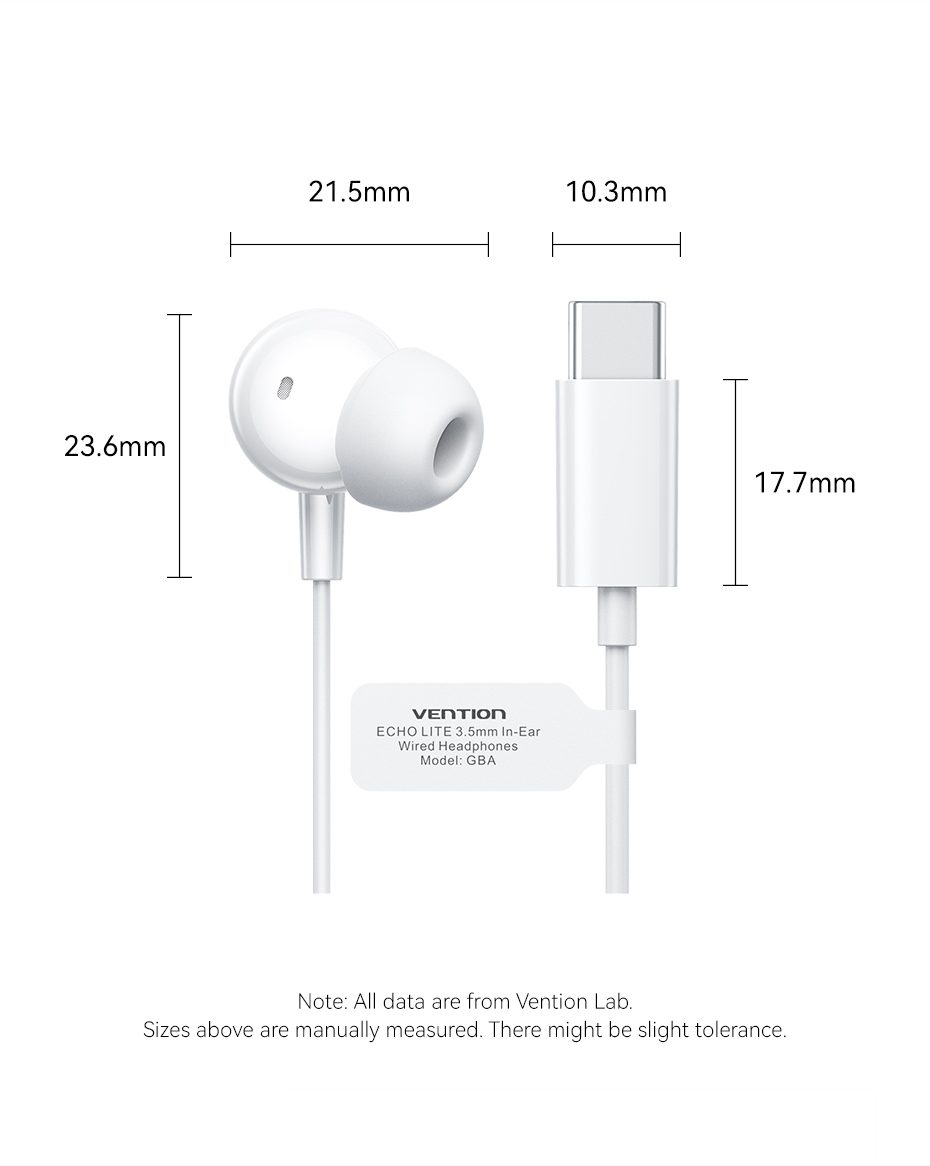 Mô tả Tai nghe Vention ECHO LITE 3.5mm USB C có mic đàm thoại dây dài 1,2 m cho máy tính bảng Máy tính xách tay Điện thoại Tai nghe có dây cho máy tính bàn PC - 6