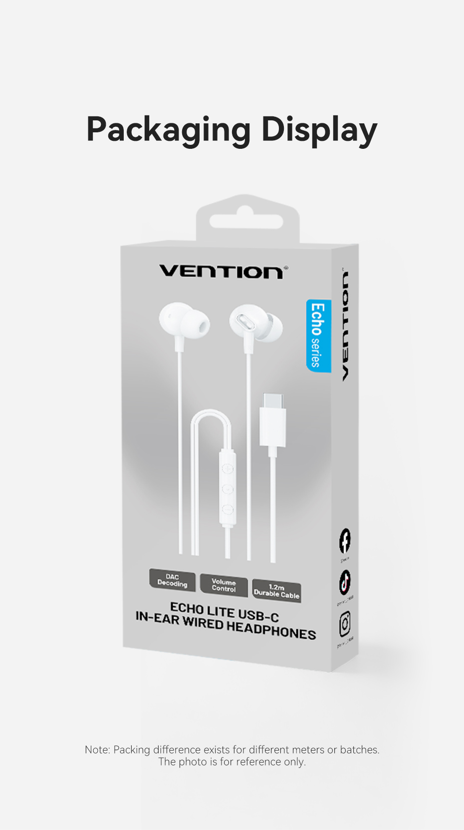 Mô tả Tai nghe Vention ECHO LITE 3.5mm USB C có mic đàm thoại dây dài 1,2 m cho máy tính bảng Máy tính xách tay Điện thoại Tai nghe có dây cho máy tính bàn PC - 7