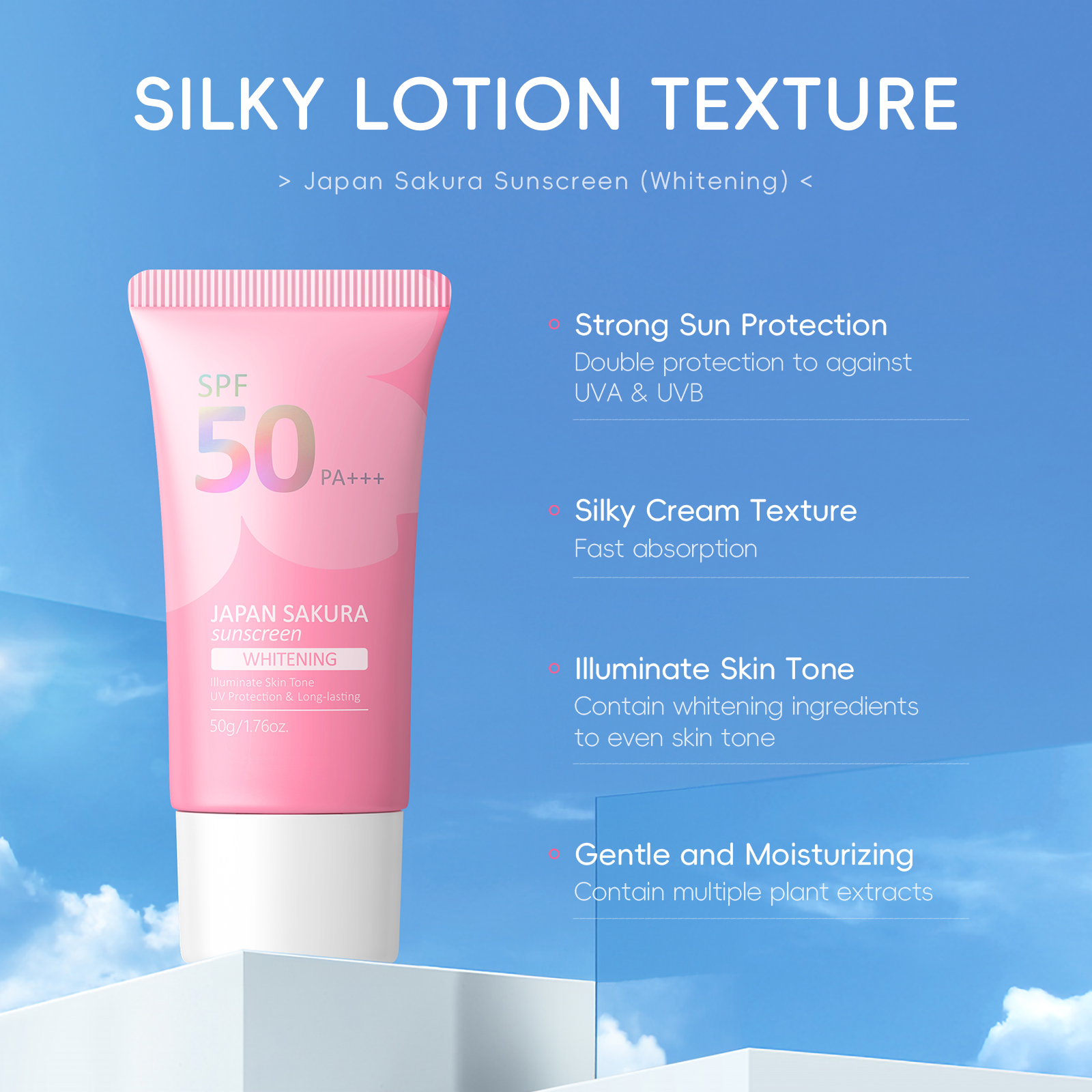 Mô tả Kem chống nắng LAIKOU Nhật Bản 50g làm trắng SPF 50 PA+++ UV - 8