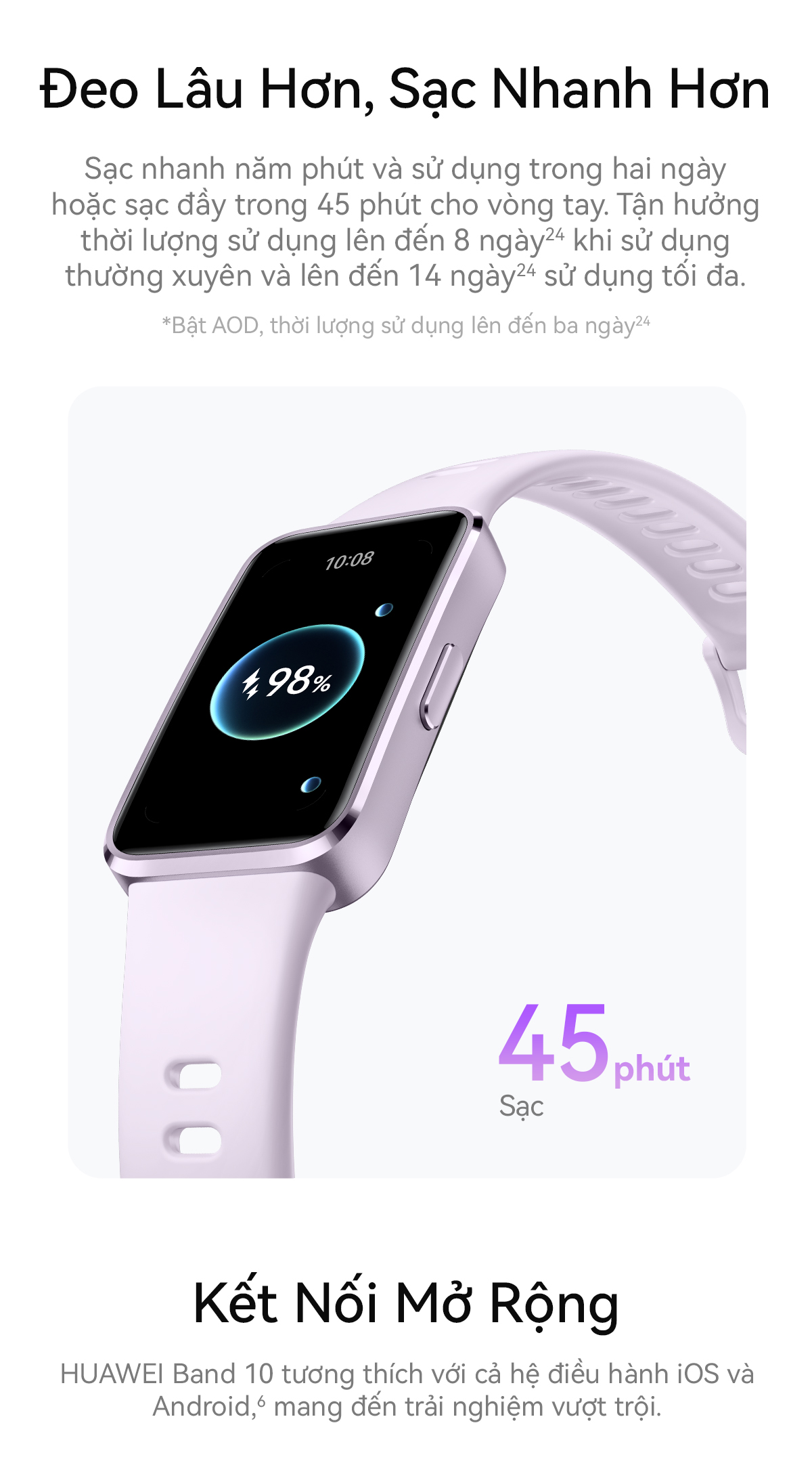 Mô tả Vòng Đeo Tay Thông Minh HUAWEI Band 10 Khung Hợp Kim Nhôm Tinh Tế | Phân Tích Giấc Ngủ Chuyên Nghiệp - 9