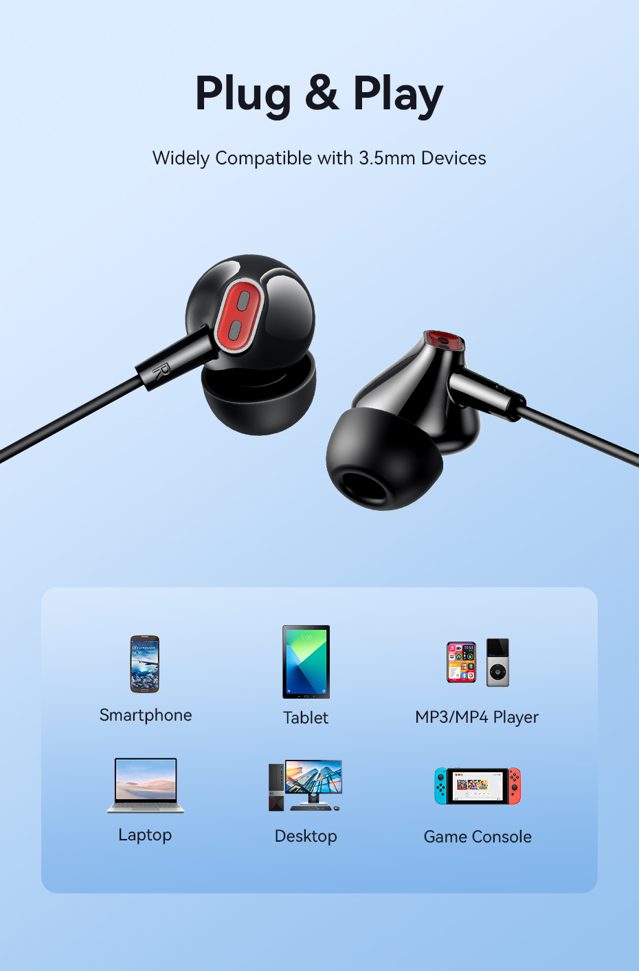 Mô tả Tai nghe Vention ECHO LITE 3.5mm Tai nghe có dây trong tai có MIC cho máy tính bảng Máy tính xách tay Điện thoại Tai nghe Tai nghe có dây - 9