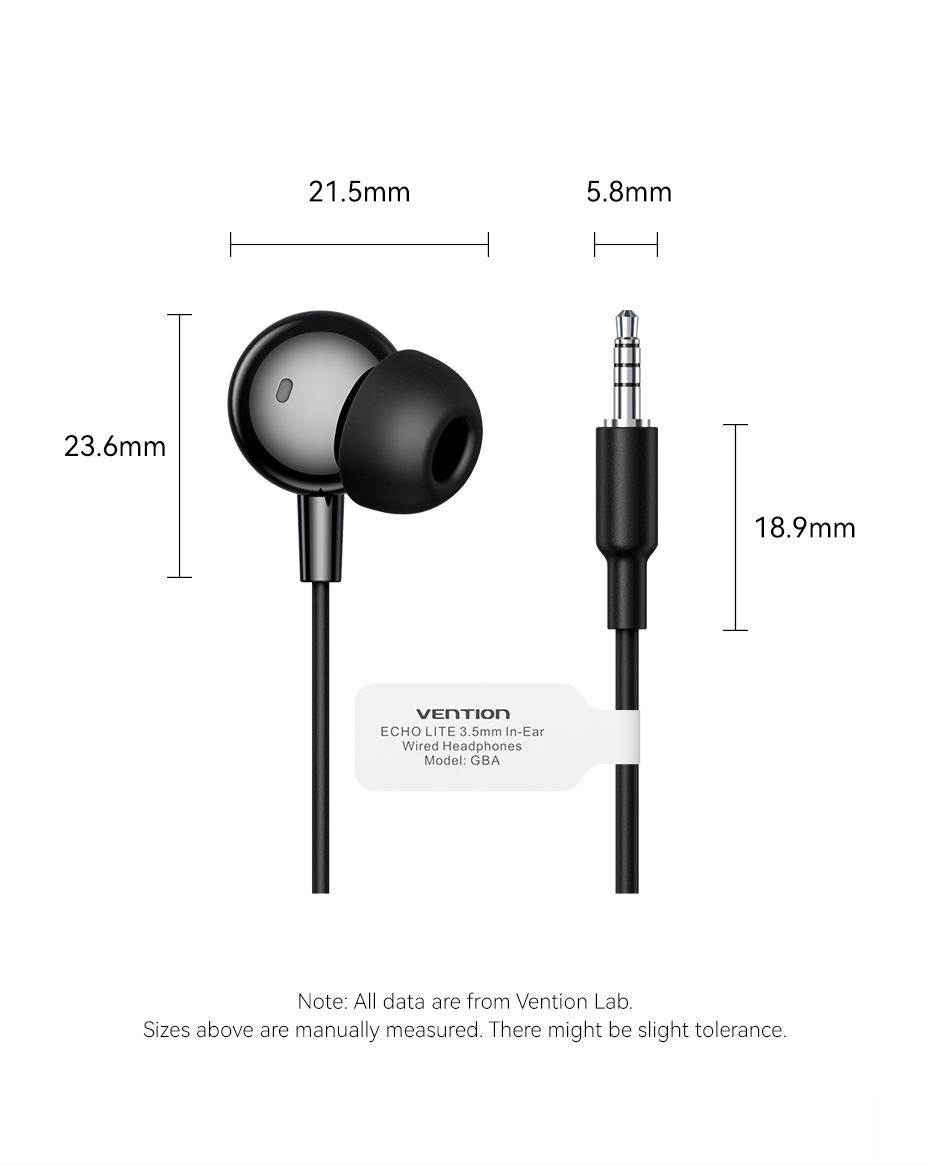 Mô tả Tai nghe Vention ECHO LITE 3.5mm Tai nghe có dây trong tai có MIC cho máy tính bảng Máy tính xách tay Điện thoại Tai nghe Tai nghe có dây - 11