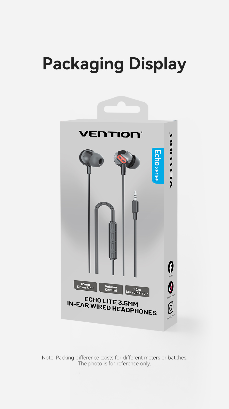 Mô tả Tai nghe Vention ECHO LITE 3.5mm Tai nghe có dây trong tai có MIC cho máy tính bảng Máy tính xách tay Điện thoại Tai nghe Tai nghe có dây - 12