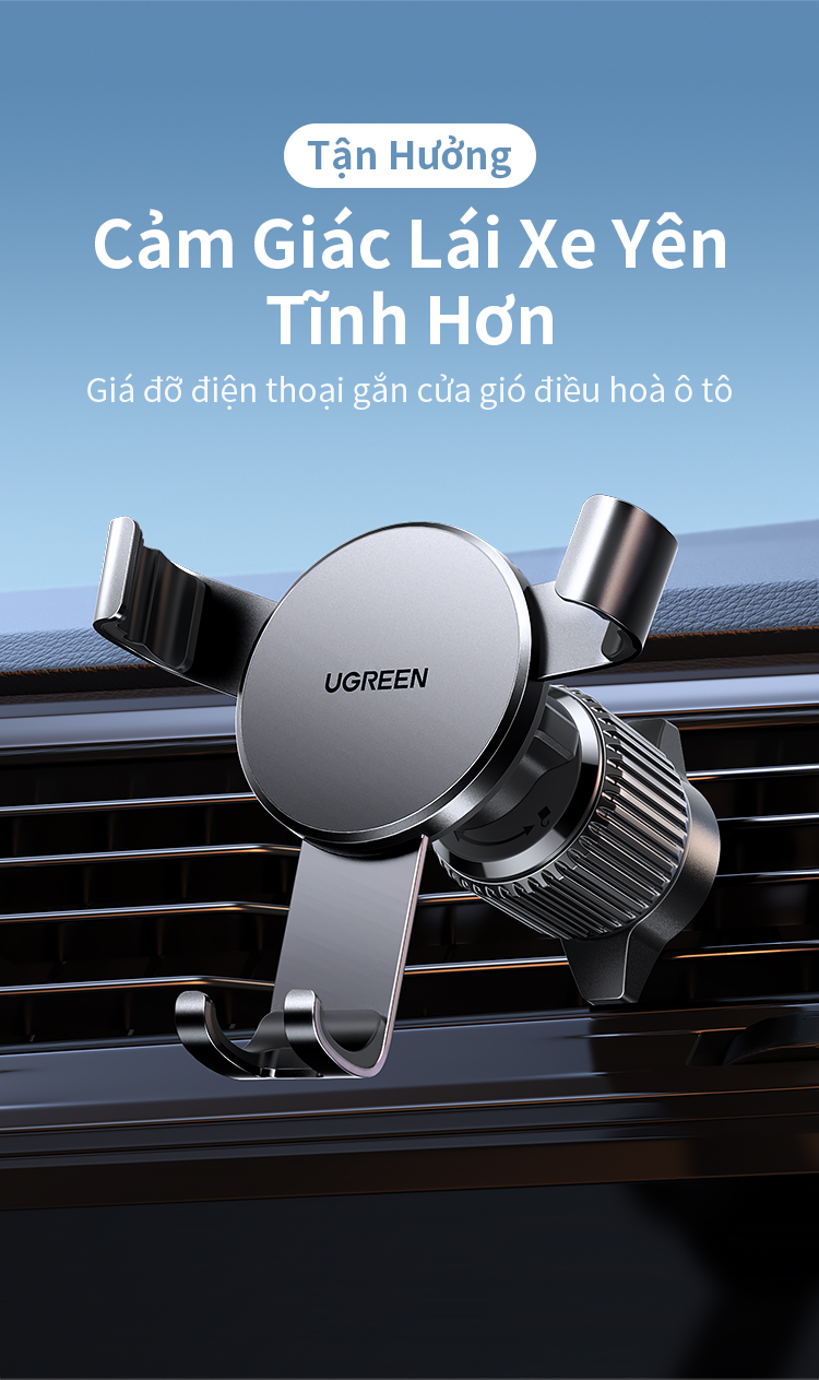 Giá đỡ điện thoại ô tô UGREEN Giá đỡ điện thoại thông hơi trên ô tô cho Xiaomi Samsung iPhone 17 Pro Max/iPhone 18 Pro Max – ảnh mô tả chi tiết 2