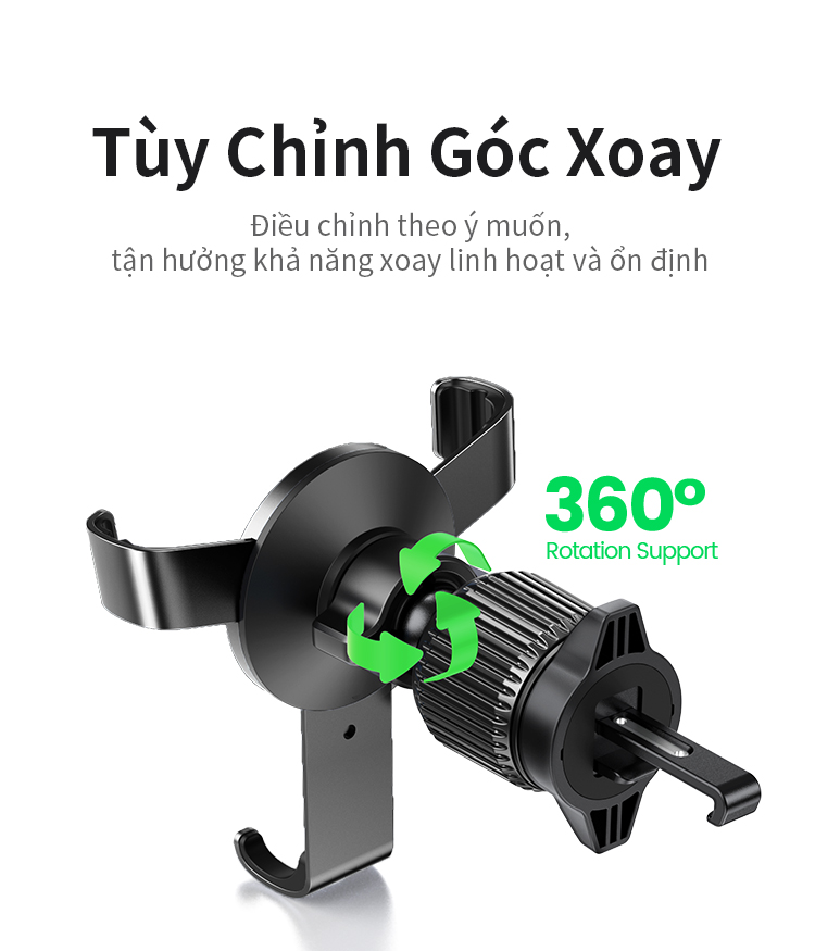 Giá đỡ điện thoại ô tô UGREEN Giá đỡ điện thoại thông hơi trên ô tô cho Xiaomi Samsung iPhone 17 Pro Max/iPhone 18 Pro Max – ảnh mô tả chi tiết 9