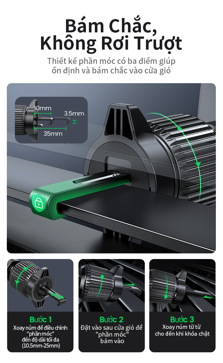 Giá đỡ điện thoại ô tô UGREEN Giá đỡ điện thoại thông hơi trên ô tô cho Xiaomi Samsung iPhone 17 Pro Max/iPhone 18 Pro Max – ảnh mô tả chi tiết 12