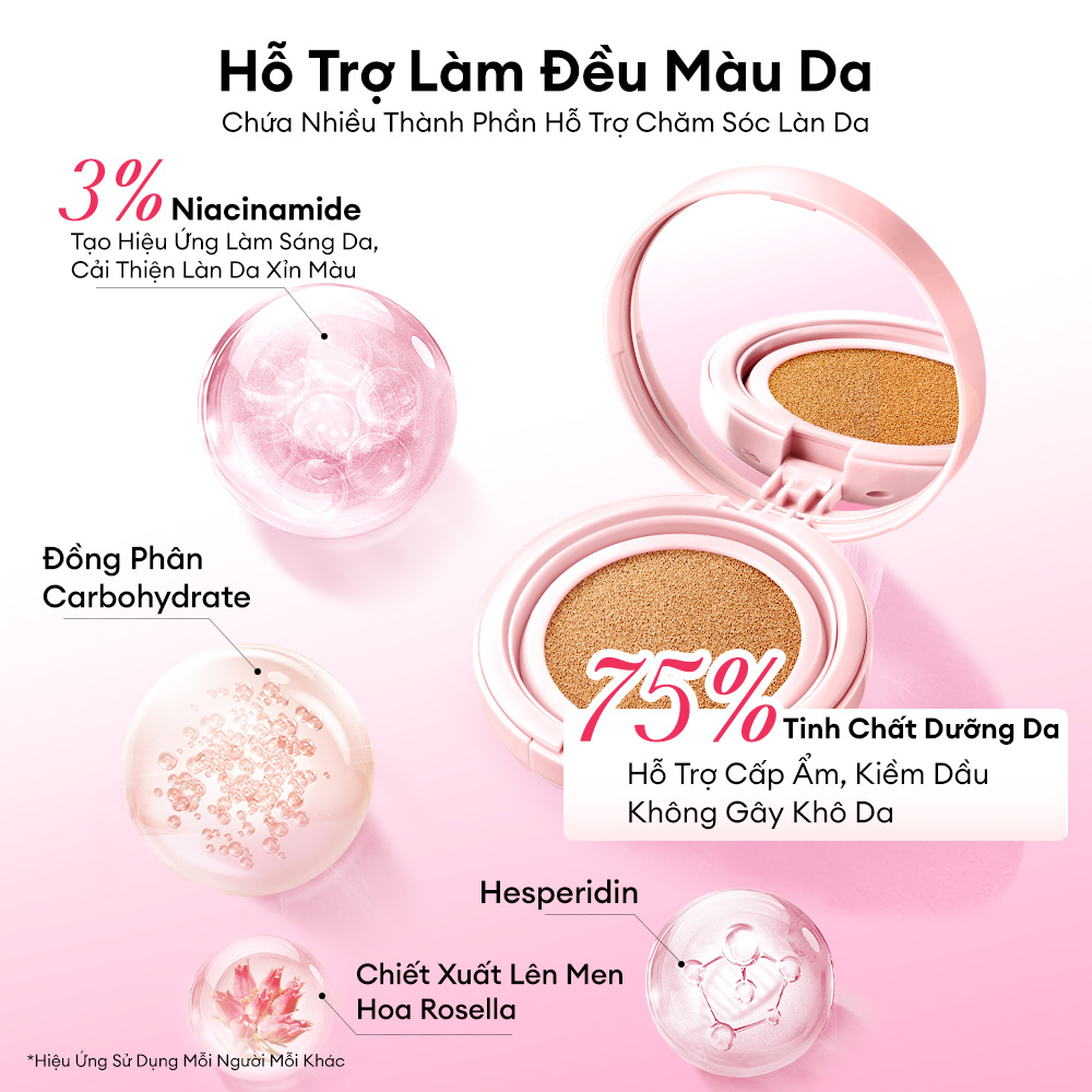Mô tả COLORKEY SPF50+ Cushion Chống Nắng Kẻ Ô Hồng, Mỏng Nhẹ Giữ Lớp Make-up Lâu Trôi, 11g - 6